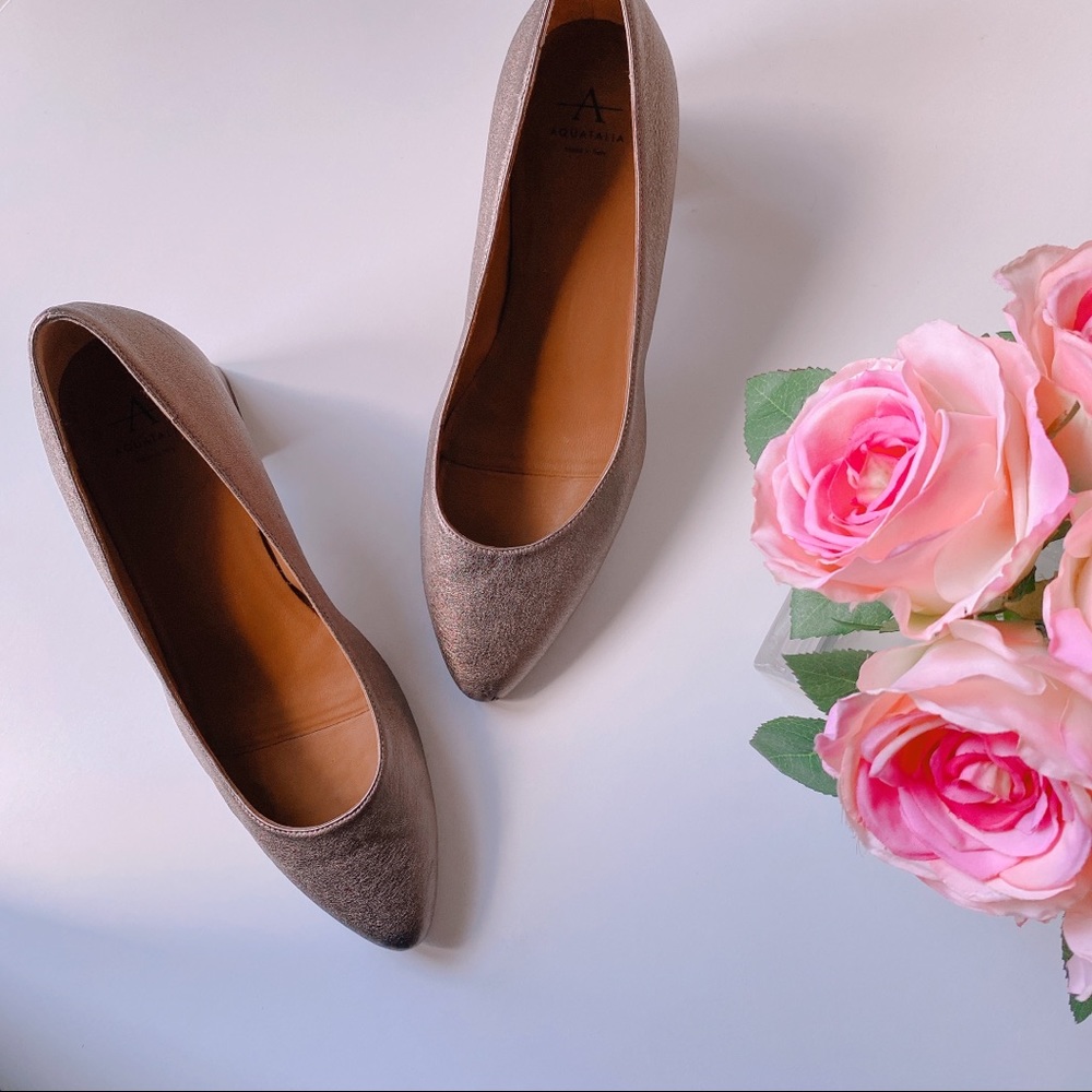 Aquatalia Pheobe Rose Gold Pumps